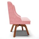 Ver imagem 6 de Kit 4 Cadeiras Estofadas Giratória para Sala de Jantar Lia Suede Rosa Bebê - Ibiza
