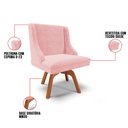 Ver imagem 3 de Kit 4 Cadeiras Estofadas Giratória para Sala de Jantar Lia Suede Rosa Bebê - Ibiza