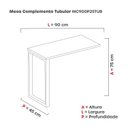 Ver imagem 3 de Mesa Complemento MCP90/45P25TUB 90cm Industrial Noce e Grafito Preto