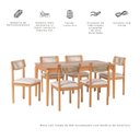 Ver imagem 6 de Conjunto Sala de Jantar com 1 Mesa Tampo Laminado 160cm e 6 Cadeiras Corda Florença Bege/Verniz Mel/