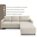 Ver imagem 4 de Sofá 2 Lugares + Chaise 2,40m Linho com Molas Zante Estofama