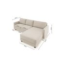 Ver imagem 2 de Sofá 2 Lugares + Chaise 2,40m Linho com Molas Zante Estofama