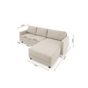 Ver imagem 2 de Sofá 2 Lugares + Chaise 2,40m Linho com Molas Zante Estofama