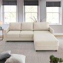 Ver imagem 1 de Sofá 2 Lugares + Chaise 2,40m Linho com Molas Zante Estofama