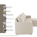 Ver imagem 3 de Sofá 2 Lugares + Chaise 2,40m Linho com Molas Zante Estofama