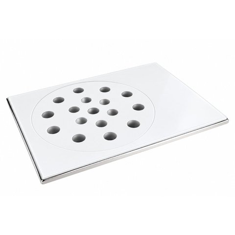 Ralo Box Quadrado Branco em ABS 10 x 14 Centímetros - 2718 - Estrela