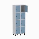 Ver imagem 3 de Armário Locker Guarda Volume Aço Light 8 Portas 69x179,5cm Roxo/Cinza/Lilás