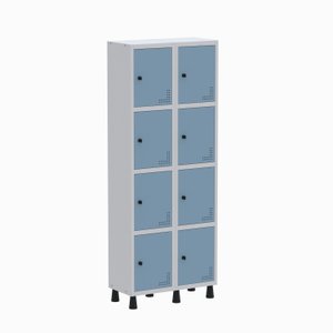 Armário Locker Guarda Volume Aço Light 8 Portas 69x179,5cm