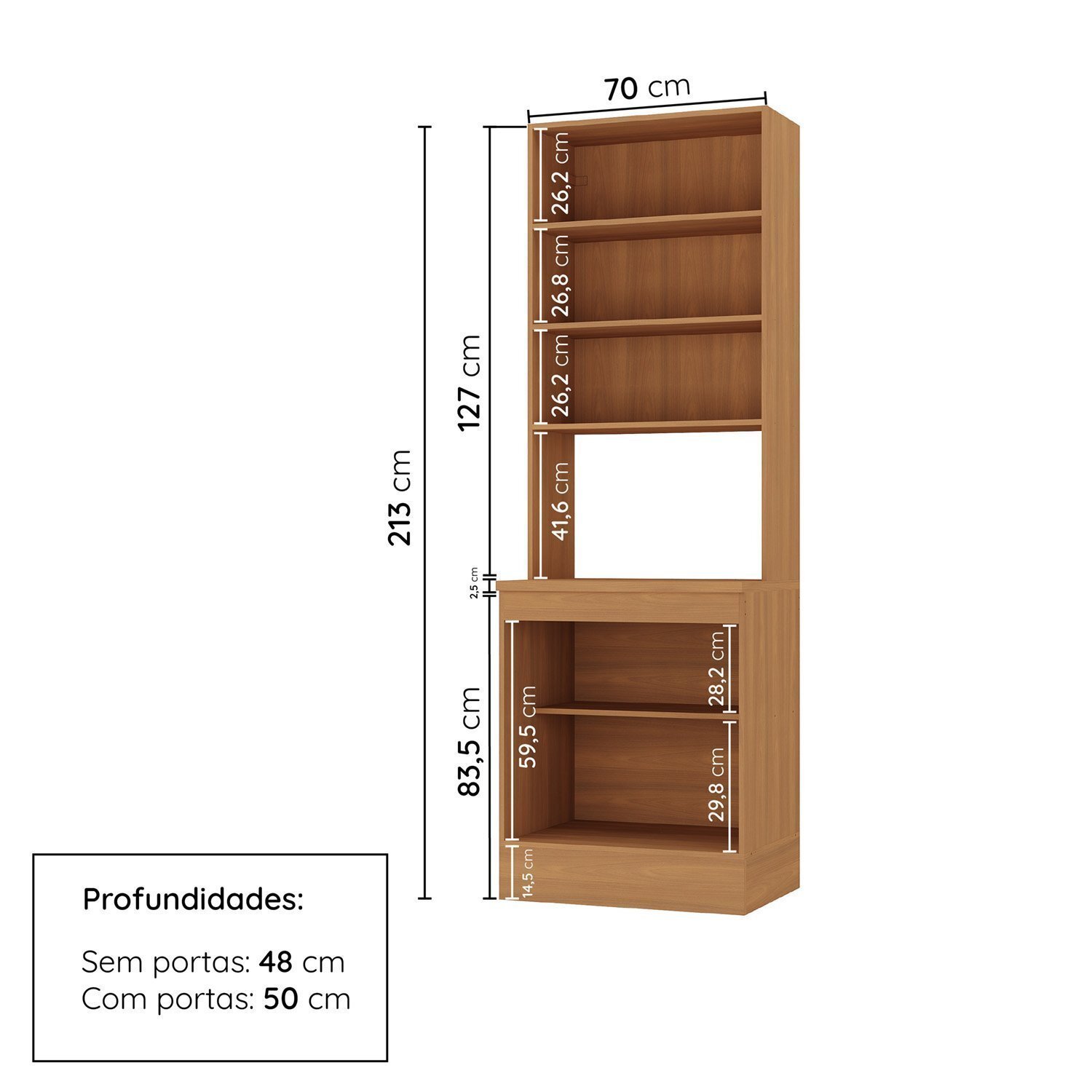 Paneleiro Duplo 70cm Soho Cabecasa Madeiramadeira - 2