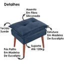 Ver imagem 3 de Puff Puf Opall Pes Palito 55x40cm Suede Azul Marinho MPassos