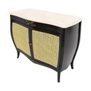 Ver imagem 1 de Cômoda Bombê Isabel Luiz Xv 2 Portas Palhinha Tampo Pedra Laca Preto