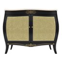 Ver imagem 3 de Cômoda Bombê Isabel Luiz Xv 2 Portas Palhinha Tampo Pedra Laca Preto