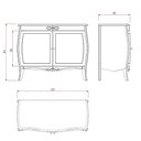 Ver imagem 4 de Cômoda Bombê Isabel Luiz Xv 2 Portas Palhinha Tampo Pedra Laca Preto