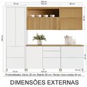 Ver imagem 7 de Cozinha 5 Peças Marquesa 7 Portas 6 Gavetas 100% Mdf Nesher Branca / Nature