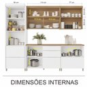 Ver imagem 6 de Cozinha 5 Peças Marquesa 7 Portas 6 Gavetas 100% Mdf Nesher Branca / Nature