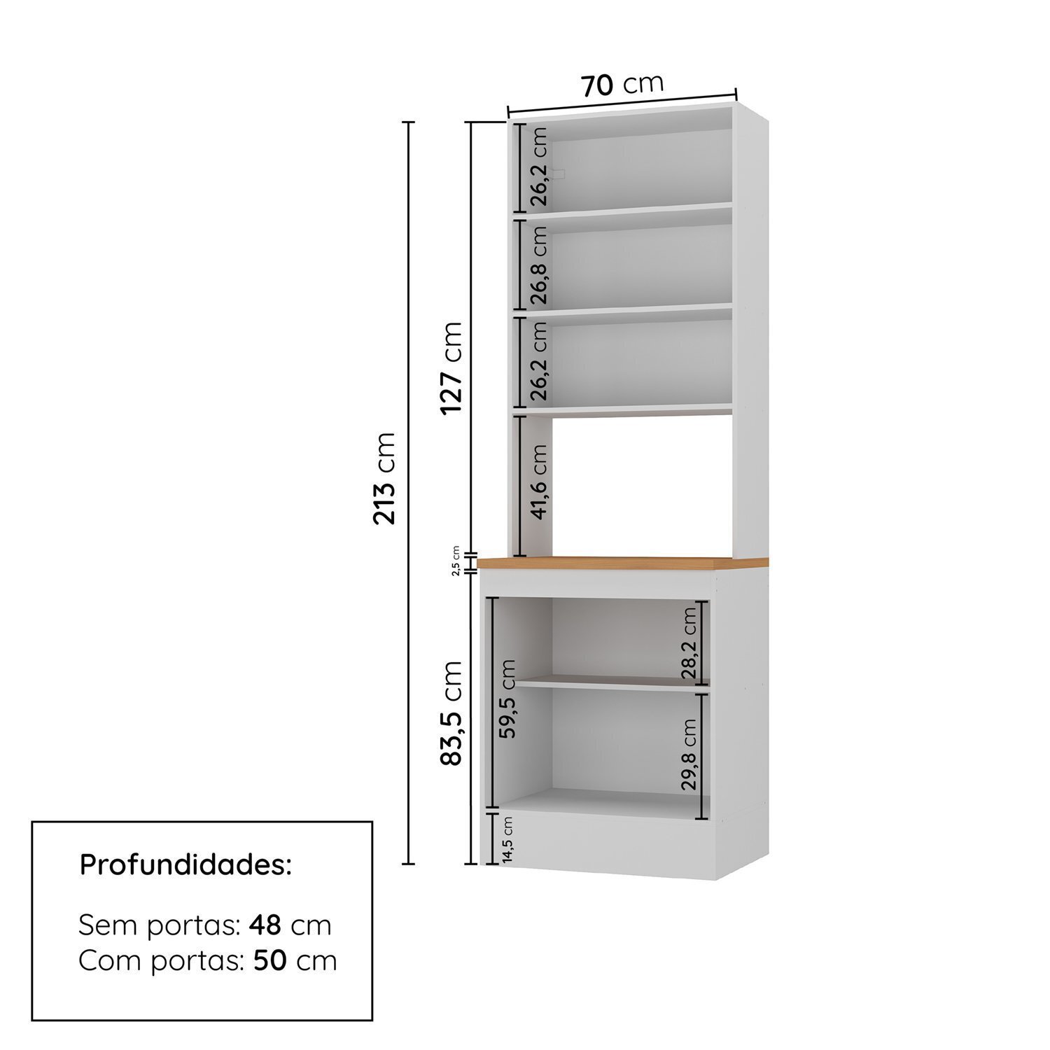 Paneleiro Duplo 70cm Soho Cabecasa Madeiramadeira - 2