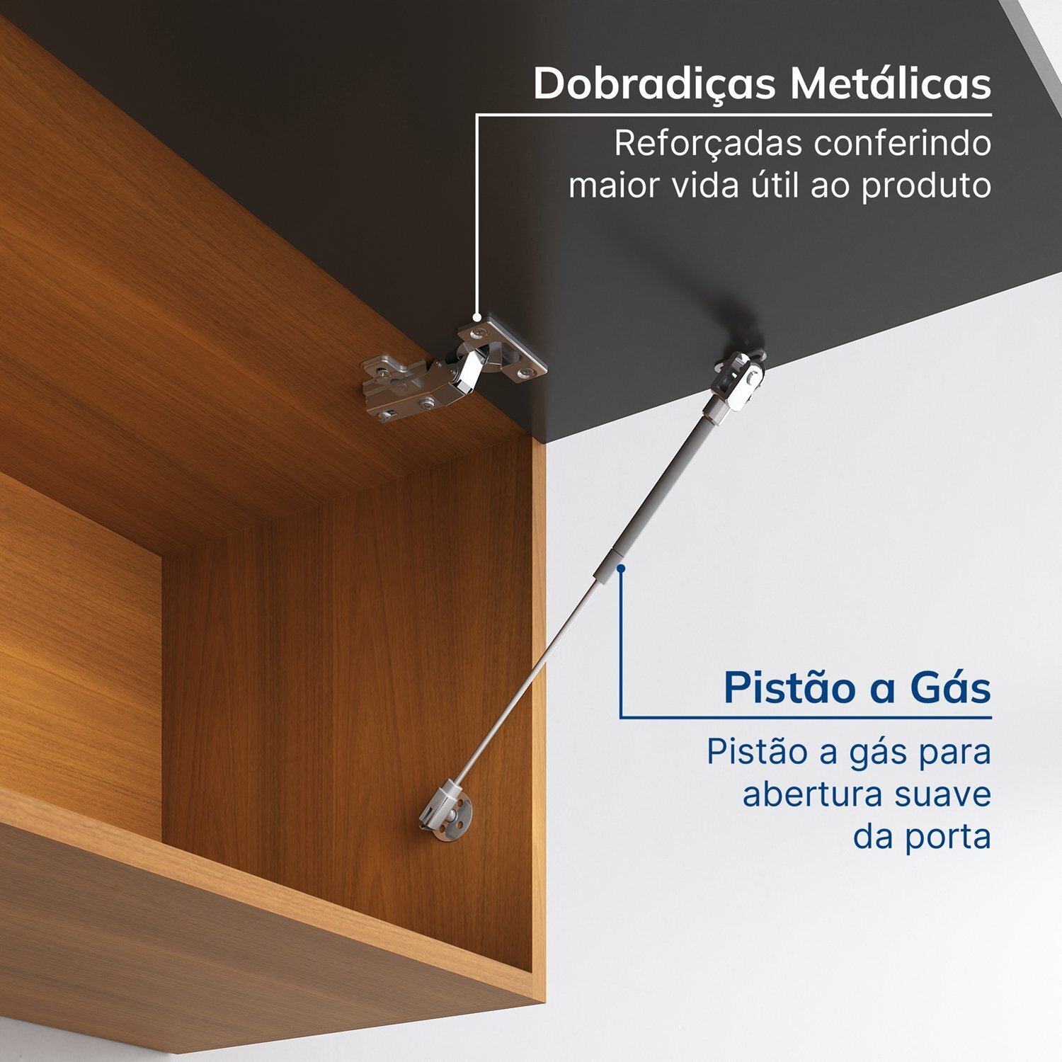 Armario Aéreo Porta Basculante 80cm Soho Cabecasa Madeiramadeira - 4