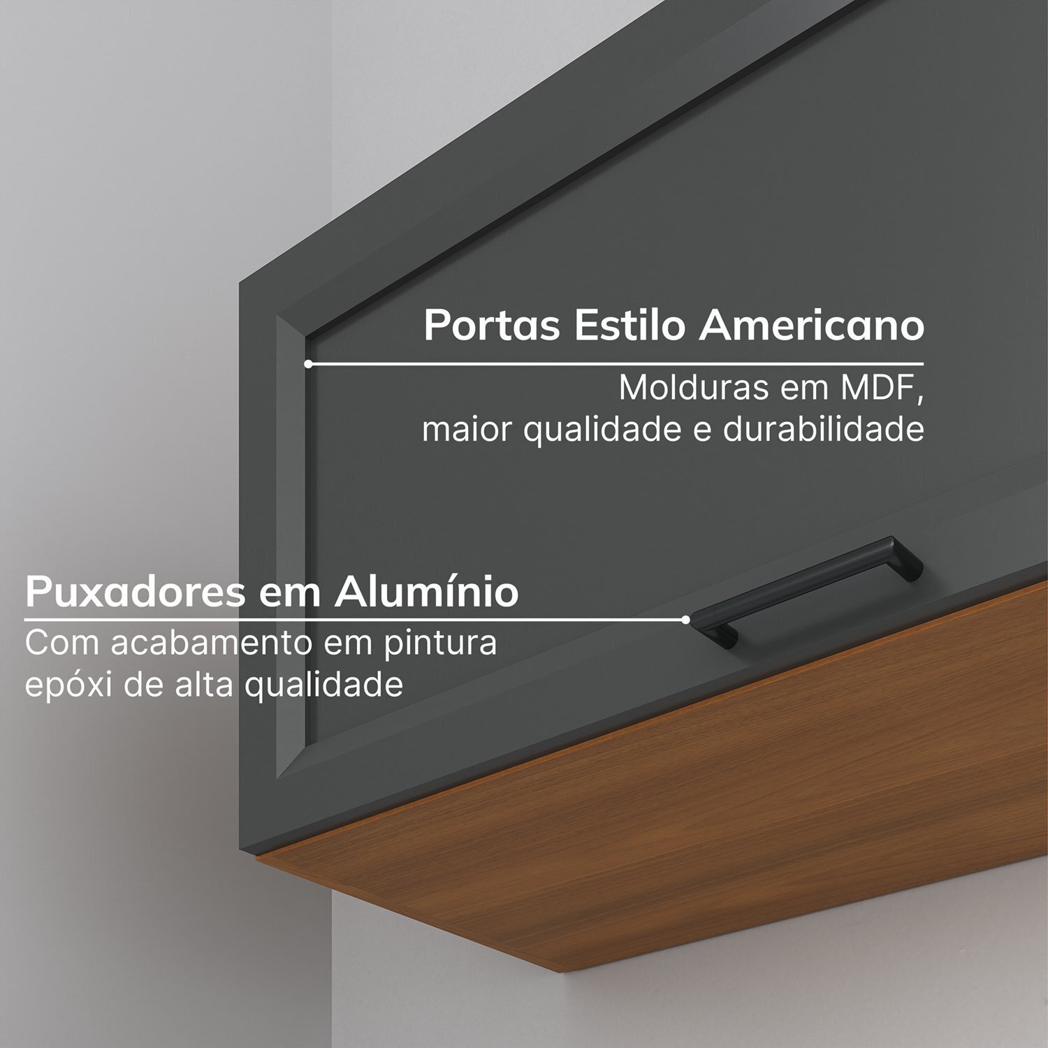 Armario Aéreo Porta Basculante 80cm Soho Cabecasa Madeiramadeira - 3