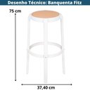 Ver imagem 3 de Banqueta Alta Fitz em Polipropileno Branco Assento Simulando Rattan
