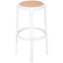 Ver imagem 2 de Banqueta Alta Fitz em Polipropileno Branco Assento Simulando Rattan