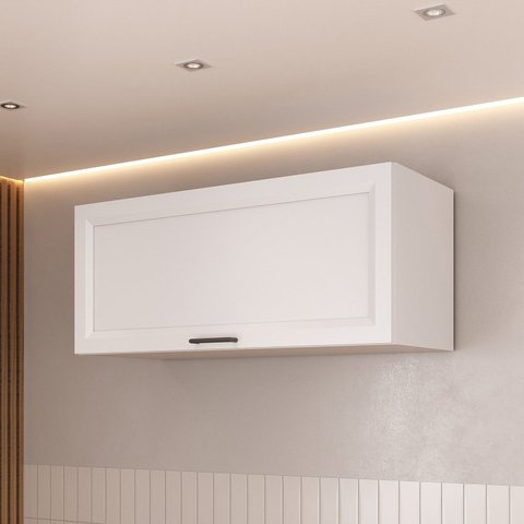 Armario Aéreo Porta Basculante 80cm Soho CabeCasa MadeiraOriginals Branco