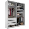 Closet Solteiro Guarda Roupa sem Porta 159cm 3 Gavetas Mdf Pisa R02 Branco - Lyam Decor - 2