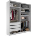 Ver imagem 2 de Closet Solteiro Guarda Roupa sem Porta 159cm 3 Gavetas Mdf Pisa R02 Branco - Lyam Decor