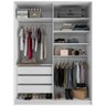 Closet Solteiro Guarda Roupa sem Porta 159cm 3 Gavetas Mdf Pisa R02 Branco - Lyam Decor - 3