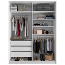 Ver imagem 3 de Closet Solteiro Guarda Roupa sem Porta 159cm 3 Gavetas Mdf Pisa R02 Branco - Lyam Decor