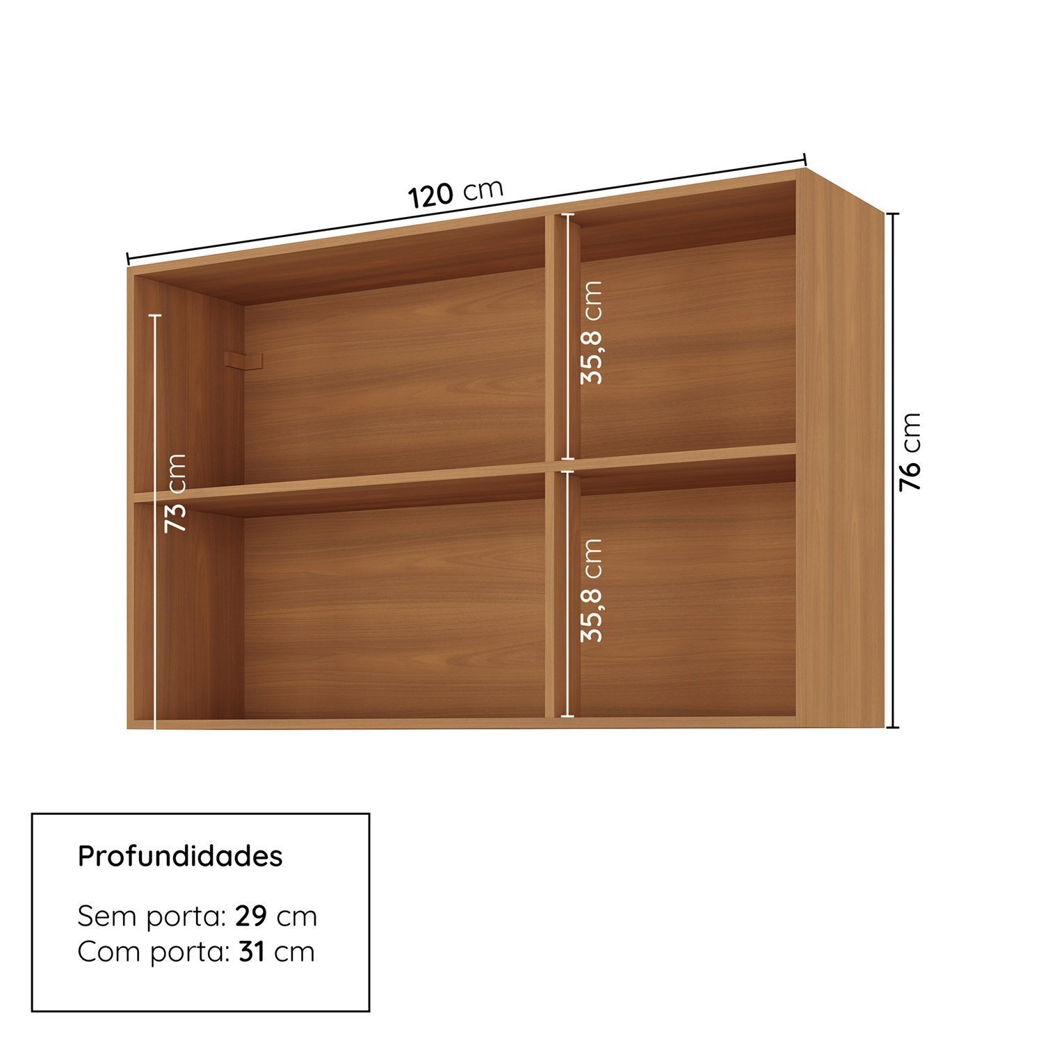 Armário Aéreo Triplo 120cm Soho Cabecasa Madeiramadeira - 2