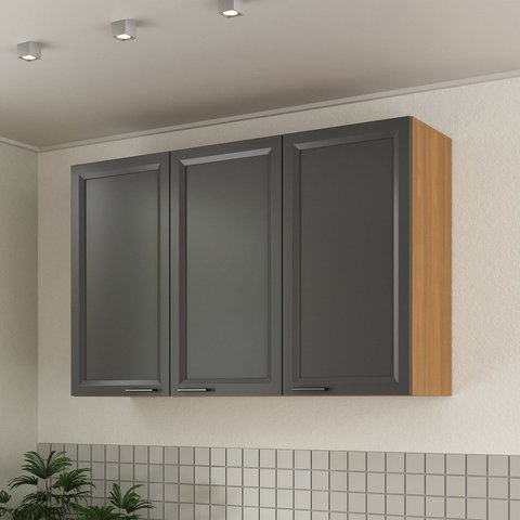 Armário Aéreo Triplo 120cm Soho CabeCasa MadeiraOriginals
