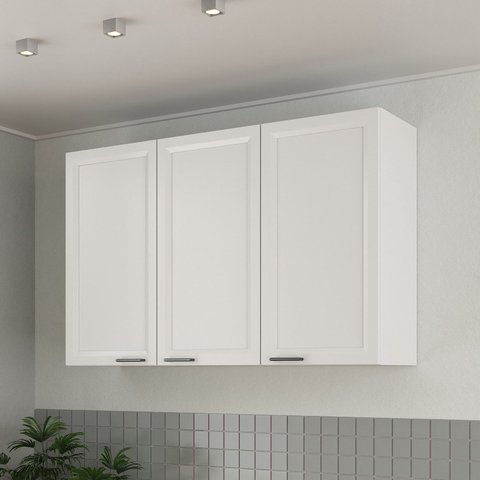 Armário Aéreo Triplo 120cm Soho CabeCasa MadeiraOriginals Branco