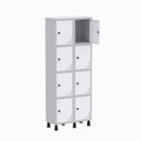Ver imagem 3 de Armário Locker Guarda Volume Aço Light 8 Portas 69x179,5cm Branco/Cinza