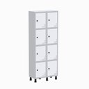 Ver imagem 1 de Armário Locker Guarda Volume Aço Light 8 Portas 69x179,5cm Branco/Cinza