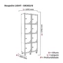 Ver imagem 2 de Armário Locker Guarda Volume Aço Light 8 Portas 69x179,5cm Branco/Cinza