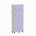 Ver imagem 1 de Armário Locker Guarda Volume Aço Light 8 Portas 69x179,5cm Roxo/Cinza/Lilás
