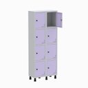 Ver imagem 3 de Armário Locker Guarda Volume Aço Light 8 Portas 69x179,5cm Roxo/Cinza/Lilás