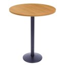 Ver imagem 1 de Mesa Bistrô Zeta Ferro Preto 111,50 Cm Alt Base Disco Tampo Mdp Redondo 70 Cm Larg X 2,50 Cm Samba