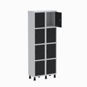 Ver imagem 3 de Armário Locker Guarda Volume Aço Light 8 Portas 69x179,5cm Preto/Cinza