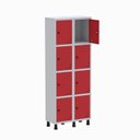 Ver imagem 3 de Armário Locker Guarda Volume Aço Light 8 Portas 69x179,5cm Azul/Cinza/Delrei