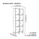 Ver imagem 4 de Armário Locker Guarda Volume Aço Light 8 Portas 69x179,5cm Azul/Cinza/Delrei