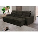 Ver imagem 1 de Sofá Retrátil e Reclinável 250 cm New Califórnia Veludo Marrom Chamby Móveis