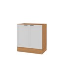 Ver imagem 2 de Balcão Planejado 2 Portas 80cm sem Tampo Soho CabeCasa MadeiraOriginals Branco/Freijó