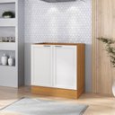 Ver imagem 1 de Balcão Planejado 2 Portas 80cm sem Tampo Soho CabeCasa MadeiraOriginals Branco/Freijó