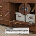 Ver imagem 6 de Guarda-Roupa Casal 192cm 4 Portas 7 Gavetas com Espelho e Pés MDF Penedo Marrom/Jequitiba