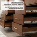 Ver imagem 7 de Guarda-Roupa Casal 192cm 4 Portas 7 Gavetas com Espelho e Pés MDF Penedo Marrom/Jequitiba