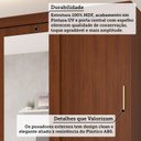Ver imagem 5 de Guarda-Roupa Casal 192cm 4 Portas 7 Gavetas com Espelho e Pés MDF Penedo Marrom/Jequitiba