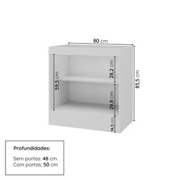 Balcão 2 Portas 80cm sem Tampo Soho Cabecasa Madeiramadeira - 2