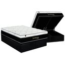 Ver imagem 1 de Cama Box Baú King: Colchão Molas Ensacadas Luckspuma Visco Lucksfaction Black + Base Crc Suede