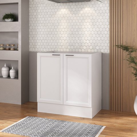 Balcão 2 Portas 80cm sem Tampo Soho CabeCasa MadeiraOriginals Branco
